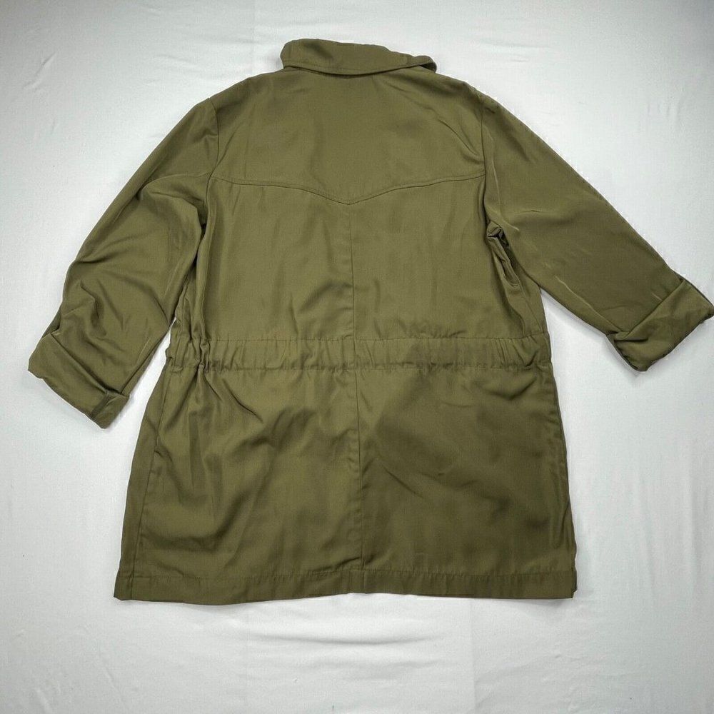 Anthropologie Gisborne Obi Trench Anorak Jacket Green - Picture 3 of 15